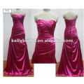 Brautjungfer Kleider Satin mit Pleats Abendkleid Lange Elegent Prom Kleider